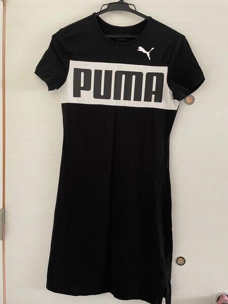 美品 PUMA ワンピース Tシャツワンピ Sサイズ ワンピース 半袖 PUMA Tシャツ ブラック