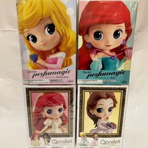 【未開封・美品】ディズニー Qposket ウェディングドレス アリエル ベル オーロラ姫 4点