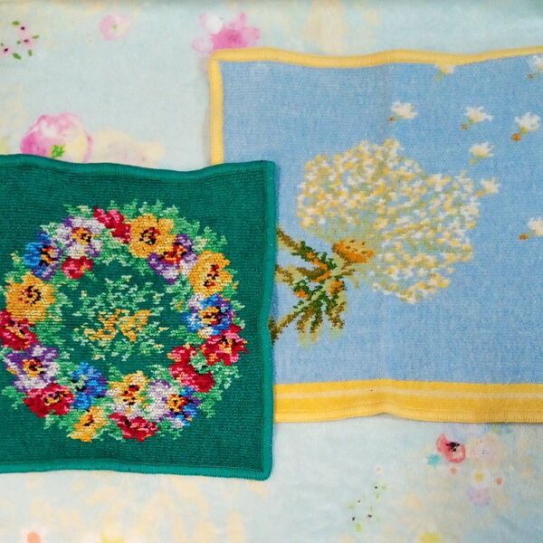【used】 フェイラー & レイクアルスター タオルハンカチセット シェニール織り たんぽぽ 花柄