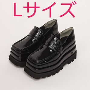 ダーリッチ エナメルプラットフォームローファーブラック Lサイズ Darich