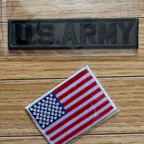 ワッペン アメリカ国旗・U.S.ARMY 2個セット