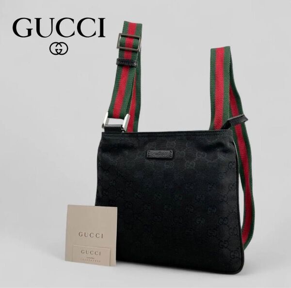 GUCCI ブラック サコッシュ ショルダーバッグ