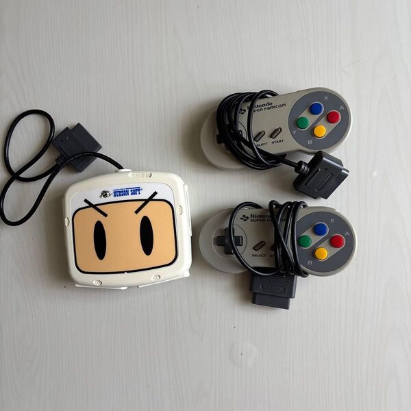 スーパーファミコン コントローラー2個セット 接続 ボンバーマン白 2P3-5P マルチタップ コントローラー 動作品