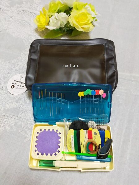 裁縫セット ソーイングセット コンパクトボックス 新品窓付きポーチ付き 小学生 教材