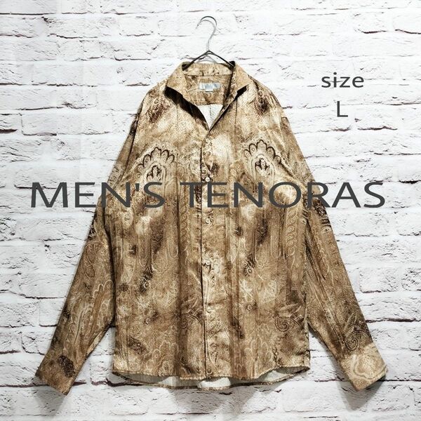 【日本製】メンズ ティノラス MEN'S TENORAS 総柄 長袖シャツ