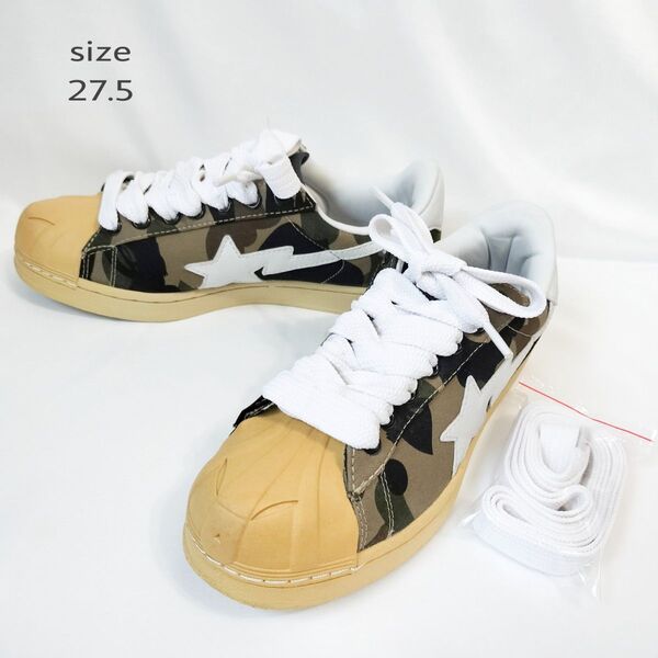 【エイプ】A BATHING APE BAPE STA スニーカー カモフラ柄 27.5cm