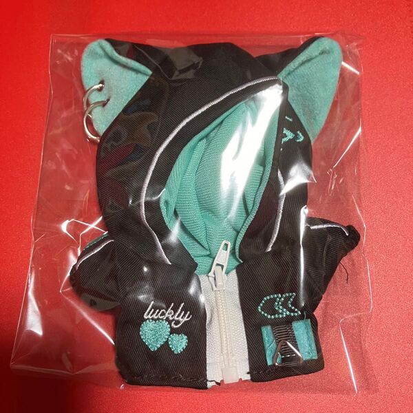 10cm ぬい服 猫耳パーカー グリーン