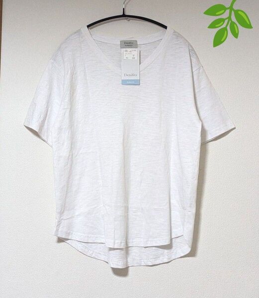 タグ付き未使用 スラブ半袖Tシャツ 白 Vネック Mサイズ