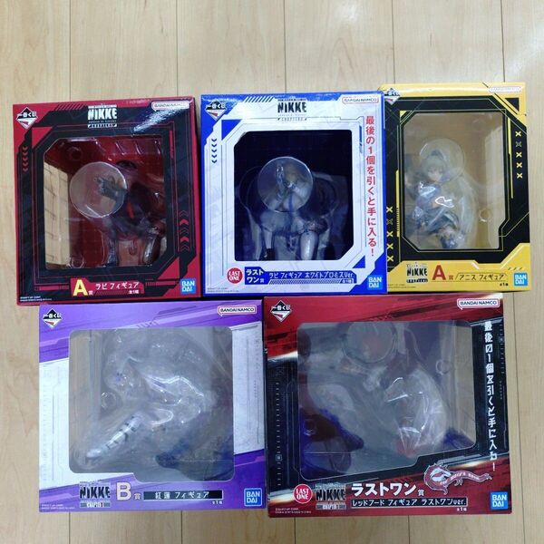 【勝利の女神:NIKKE】一番くじ フィギュア『ラピ(2種類)』『アニス』『紅蓮』『レッドフード』5体セット売り(中古品)