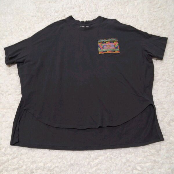 チチカカ オーバーサイズTシャツ カットソー カラフル刺繍ポケット