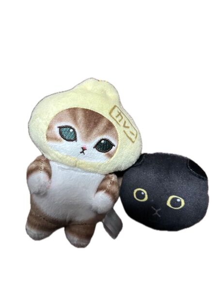 モフサンド 黒猫 クロネコ ぬいぐるみバッジmofusand 肉まんマスコットぬいぐるみ 2個セット