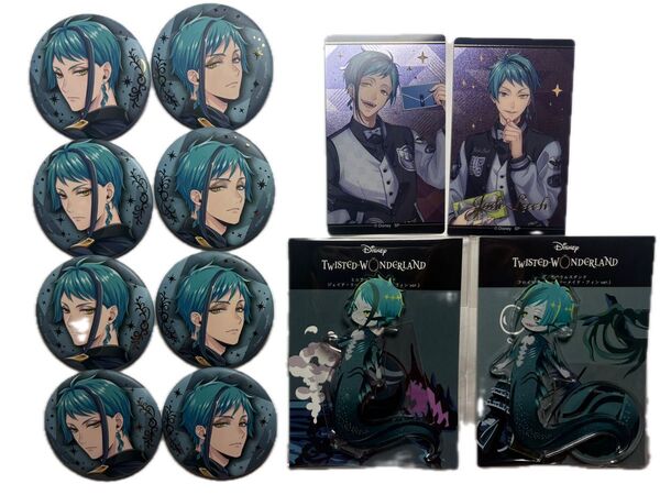 !購入前コメント要!全12点! ツイステ ブレイジングジュエル フロイド ジェイド まとめ売り 缶バッジ アクスタ