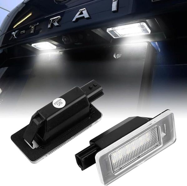 新品 新型 エクストレイル T33 T32 セレナC27 高輝度 ホワイト LED ナンバー 灯 ライト カプラーオン 2個