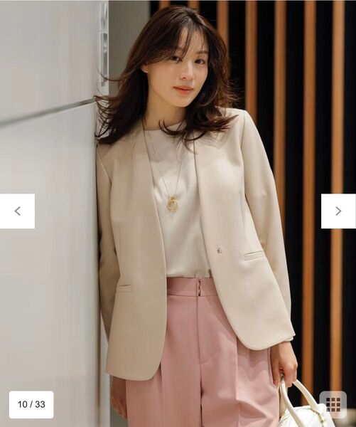 anysis 今季商品♪ベージュ ノーカラージャケット+白ブラウスセット