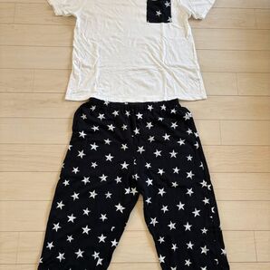 Nissen 半袖ルームウェア ゆったりタイプ160E 星柄Tシャツ・パンツセット