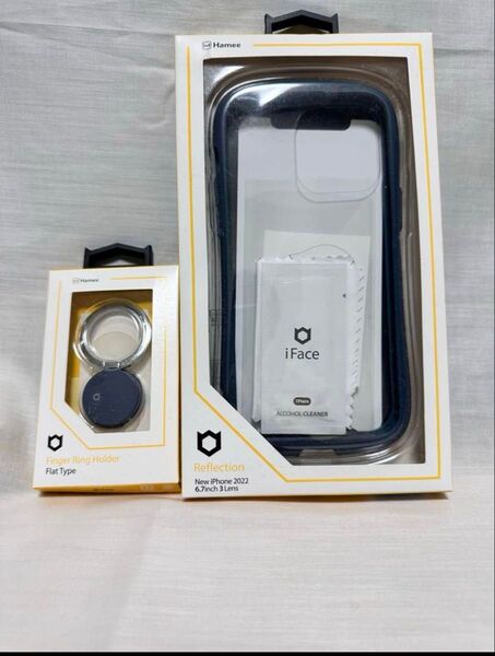 iFace iPhone14PRO MAXケース&スマホリング 2点セット パープル