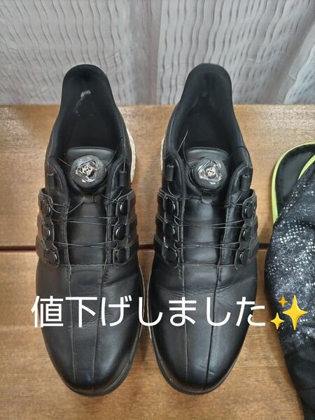 アディダス◆ゴルフシューズ◆26センチ◆ダイヤル式◆ ブラック◆中古 adidas