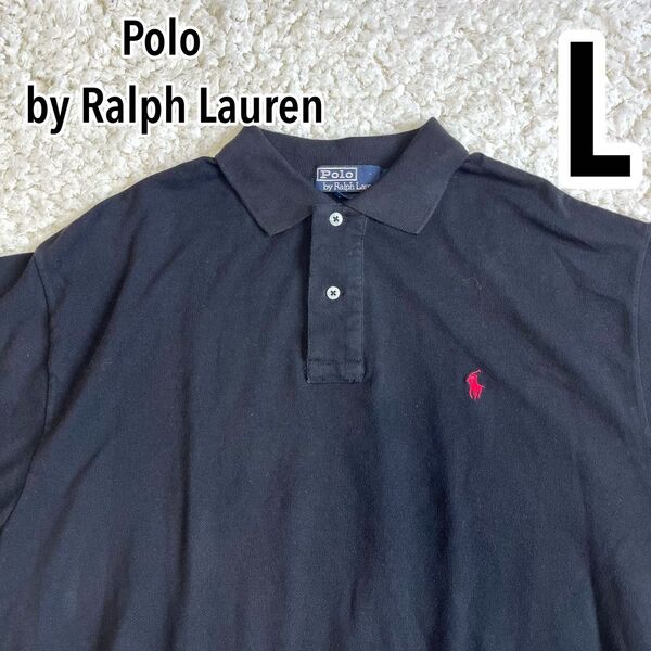 90s USA製Polo Ralph Lauren ブラック ポロシャツL