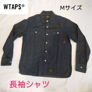 【古着美品】WTAPS 長袖シャツ デニムシャツ ドット 水玉
