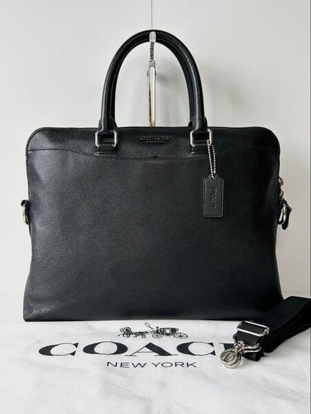 【良品】定価8.8万 コーチ メンテ済み COACH メンズ ビジネス 2way バッグ レザー 本革 ブリーフケース ショルダー