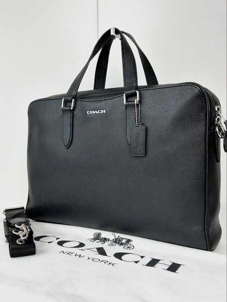 【格安】定価12万 コーチ メンテ済み COACH メンズ ビジネス 2way レザー バッグ ブリーフケース ショルダー 本革