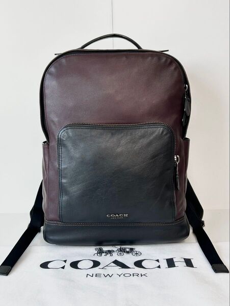 【美品】定価9.9万 コーチ メンテ済み COACH ビジネス レザー バッグ バックパック リュックサック ブリーフケース 本革