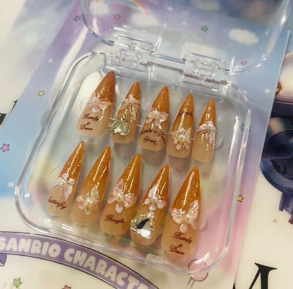 ネイルチップ 量産型サブカル地雷系 チークネイル現品かわいい韓国 現品ネイルチップつけ爪ギャルサブカル地雷推しネイル現品