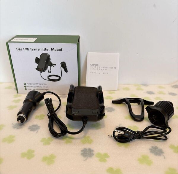 HXOAOXH Bluetooth カーアダプター - Bluetooth 5.3 FM トランスミッター、エアベント電話マウント