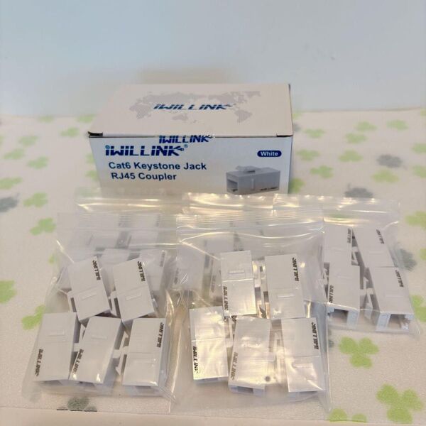 iwillink RJ45 Cat6 キーストーンカプラー 25個パック、メス-メス Cat6 キーストーンジャック