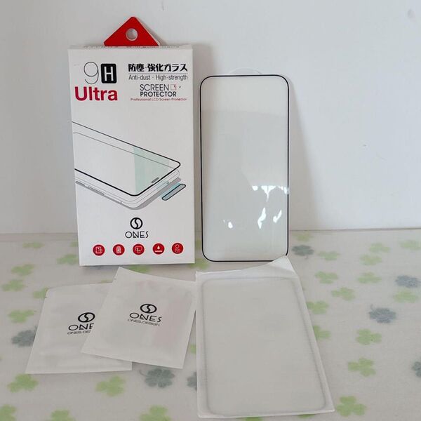 【 エアバッグ 飛散防止 高耐久性記憶素材 】【2枚】ONES iPhone14ProMax 全面保護強化フィルム