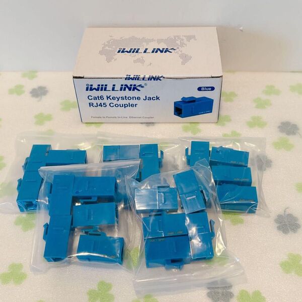iwillink RJ45 Cat6 キーストーンカプラー LAN ケーブル用 中継 コネクタ メスからメス Cat6