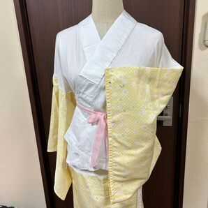 半襦袢 半衿付き かわいい小花のお袖あり Mサイズ 二部式長襦袢の身頃のみ半襦袢とし出品