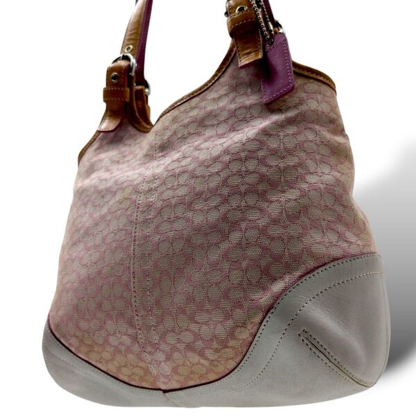 COACH トートバッグ 肩掛け可 ミニシグネチャー コーチ 1014