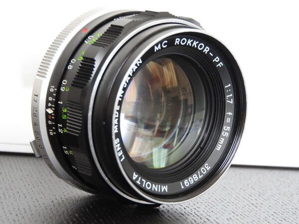 MINOLTA MC ROKKOR-PF 55mm f1.7 ミノルタ 単焦点 オールド レンズ ジャンク扱い
