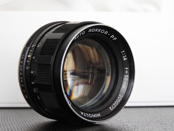 MINOLTA AUTO ROKKOR-PF 58mm F1.4 ミノルタ 単焦点 オールド レンズ ジャンク扱い