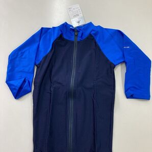 ラッシュガード 七分袖 紺ブルー 130-150
