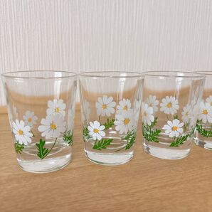 アデリア 昭和レトロ 花柄 石塚硝子 レトロポップ グラス コップ ガラスコップ 当時物 野ばな
