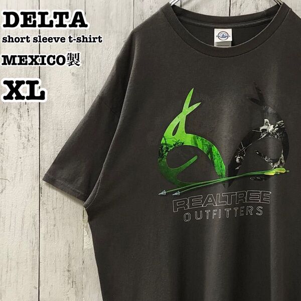DELTA メキシコ製 US アメリカ古着 リアルツリー プリント 半袖Tシャツ XL