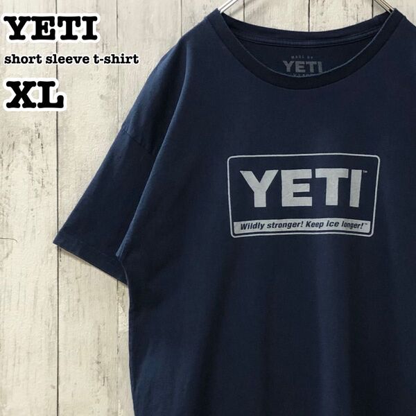 YETI US アメリカ古着 企業ロゴ プリント 半袖Tシャツ XL