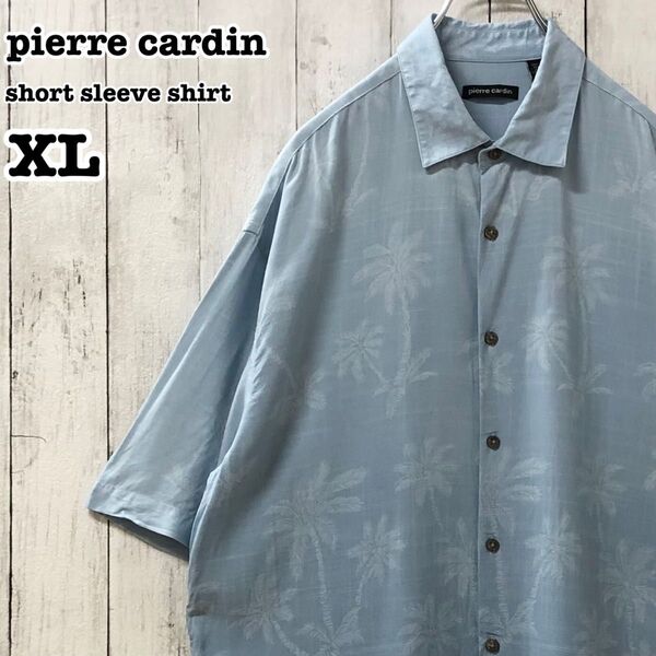 ピエールカルダン US アメリカ古着 総柄 ヤシの木 レーヨン 半袖シャツ XL