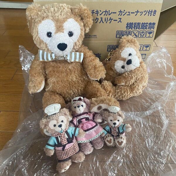 【5個セット】ダッフィー ぬいぐるみストラップ ぬいぐるみバッジ ぬいぐるみチャーム 東京ディズニーシー TDS シェリーメイ
