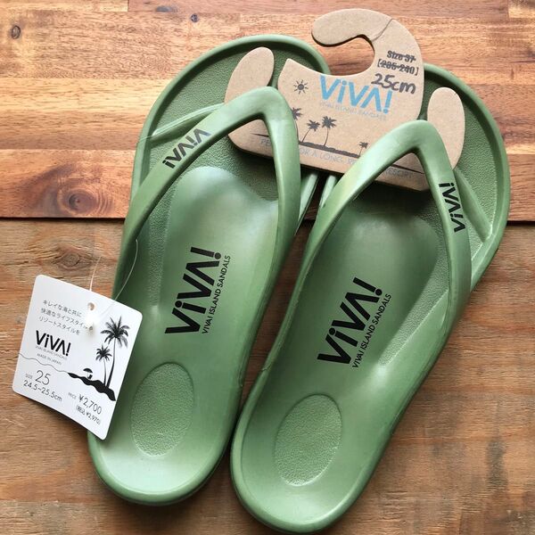 VIVA! ビーチサンダル 25cm グリーン 未使用