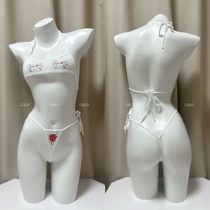 セクシービギニ セクシーランジェリー 可愛い柄 マイクロビギニ 水着 上下セット 紐パン 勝負下着 ナイトウェア