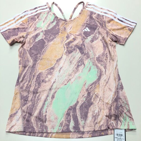 嬉しいLサイズ 新品タグ付き adidas アディダス 半袖トップス マルチカラー Tシャツ 半袖 総柄
