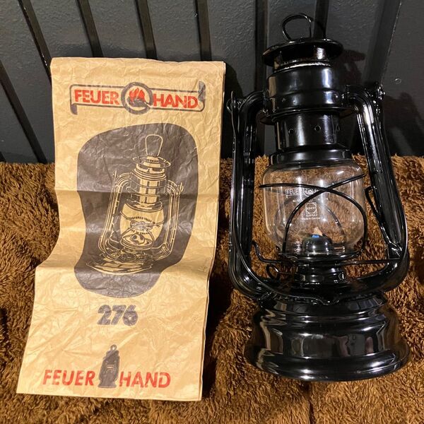 美品 FEUERHAND フュアーハンド ランタン 276 黒 キャンプ ブラック