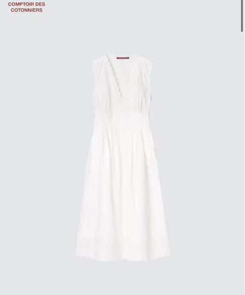 COMPTOIR DES COTONNIERSコットンエンブロイダリーワンピース ワンピース ロング ノースリーブ ドレス