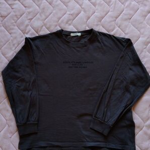 Samansa Mos2 blue サマンサモスモスブルー SM2 blue・長袖Tシャツ② フリー チャコールグレー 着用品