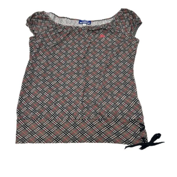 バーバリーブルーレーベル トップス カットソー Tシャツ BURBERRY 三陽商会 サイズ38 ノバチェック リボン