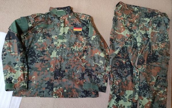ドイツ軍 迷彩服 上下セット メンズ L-XL 大きいサイズ サバゲー サバイバルゲーム 戦闘服 陸軍 カモフラ ミリタリー 装備
