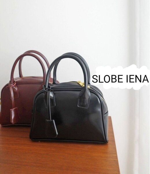 SLOBE IENA スローブイエナ SLOBE レザーボストンBAG ブラック ショルダーバッグ ハンドバッグ
